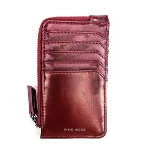Pixie Mood Quinn Card Wallet burgundy metallic